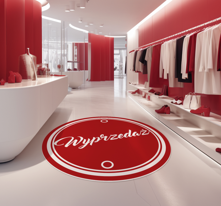 Dywan winylowy w kształcie koła czerwony - TenStickers