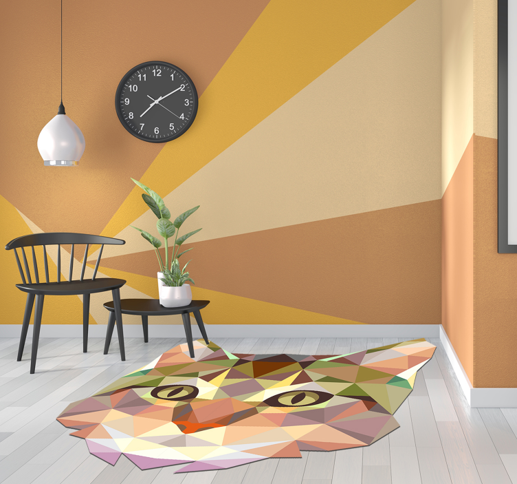 Niesamowity geometryczny dywan w kształcie kota - TenStickers