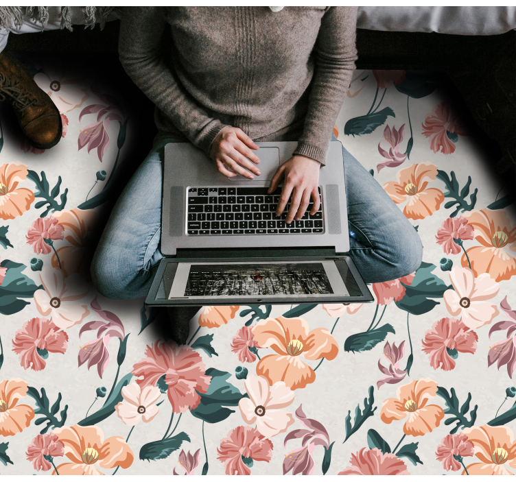 Dywan winylowy w kwiaty i rośliny botaniczna radość - TenStickers