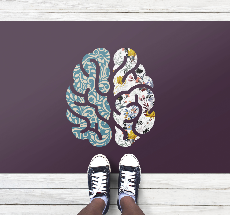 Dywan winylowy w kwiaty i rośliny botaniczne yin yang - TenStickers