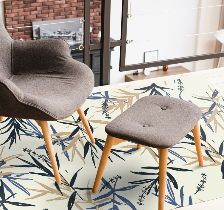 Dywan winylowy w kwiaty i rośliny botaniczny wzór bambusa - TenStickers