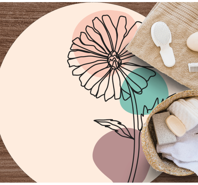 Dywan winylowy w kwiaty i rośliny elegancka sylwetka kwiatów - TenStickers