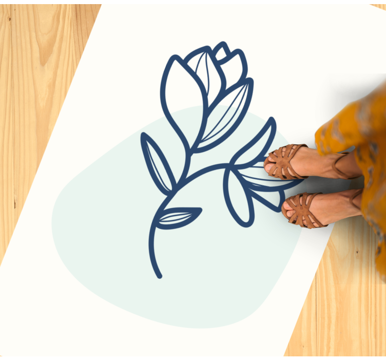 Dywan winylowy w kwiaty i rośliny ilustracja roślinna - TenStickers