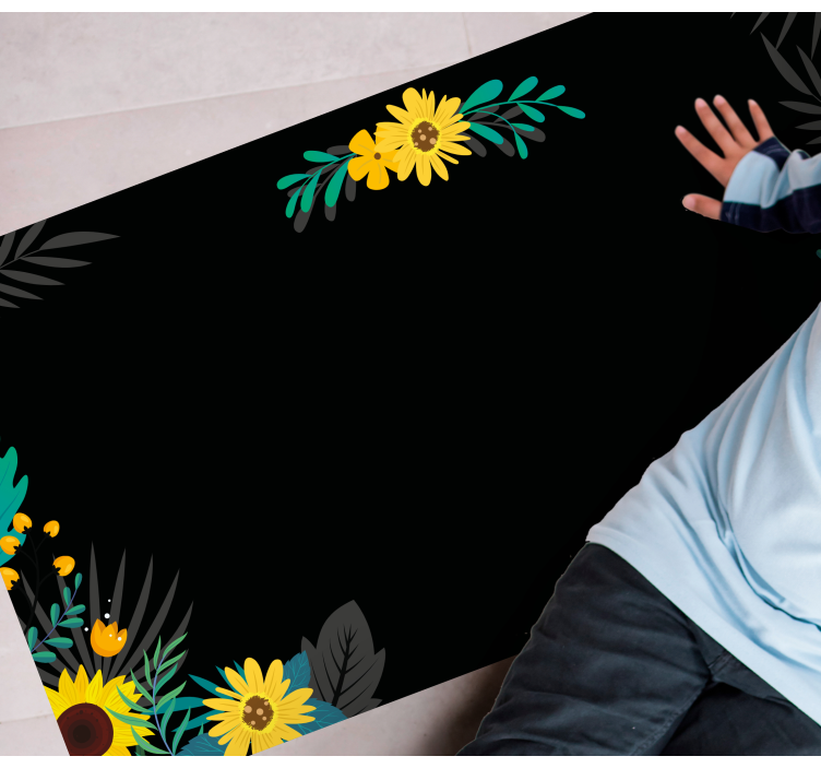 Dywan winylowy w kwiaty i rośliny jasna ekspozycja kwiatowa - TenStickers