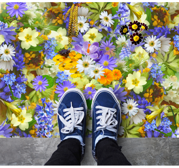 Dywan winylowy w kwiaty i rośliny koncepcja żywego kwiatu - TenStickers