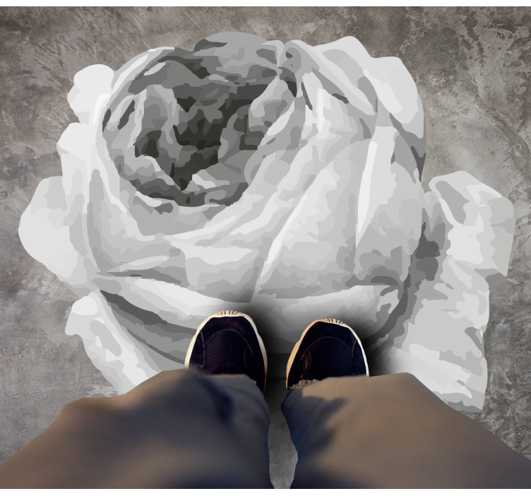 Dywan winylowy w kwiaty i rośliny kwiat róży - TenStickers