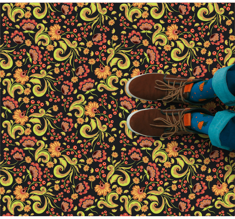 Dywan winylowy w kwiaty i rośliny motyw botanicznego wiru - TenStickers