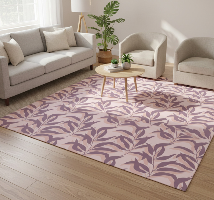 Dywan winylowy w kwiaty i rośliny palma tropical blush - TenStickers