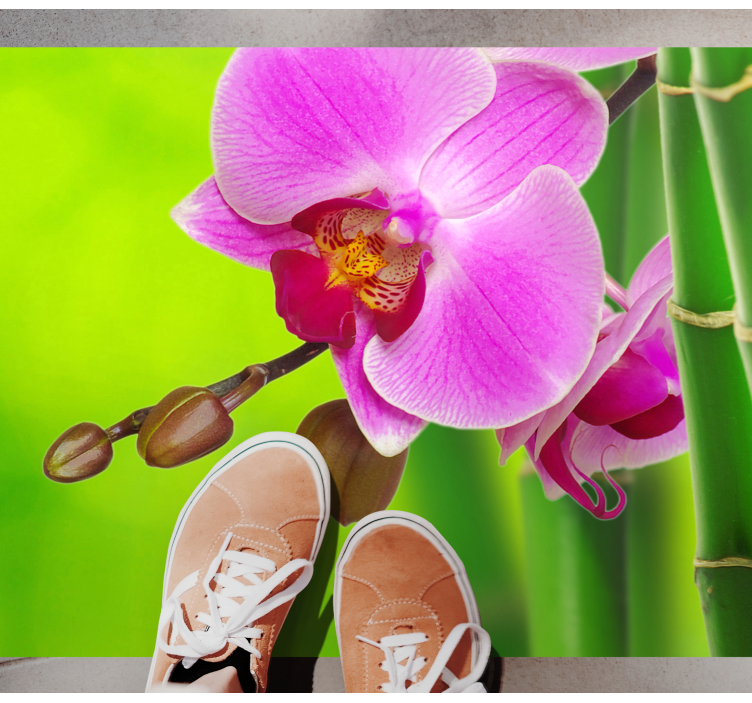 Dywan winylowy w kwiaty i rośliny radość orchidei - TenStickers