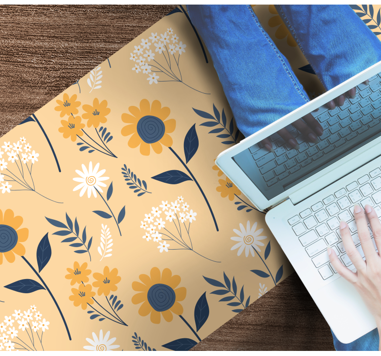 Dywan winylowy w kwiaty i rośliny radosny układ botaniczny - TenStickers