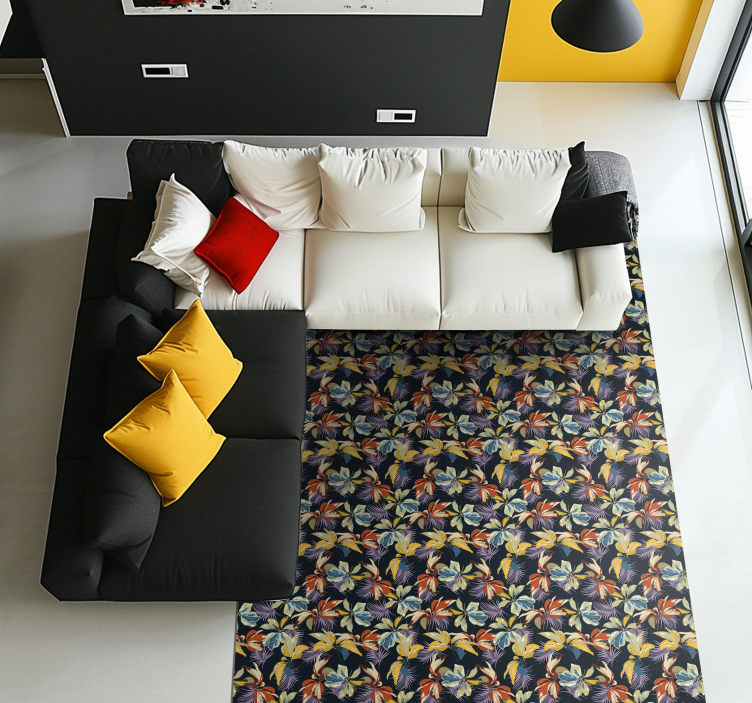 Dywan winylowy w kwiaty i rośliny tropikalny botaniczny - TenStickers