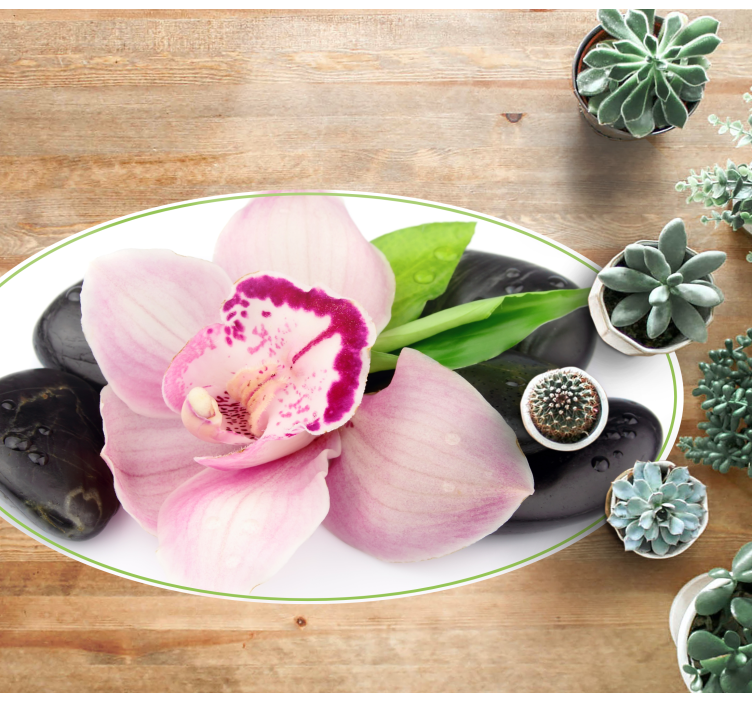 Dywan winylowy w kwiaty i rośliny układ eleganckich orchidei - TenStickers