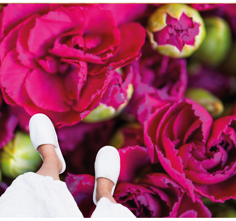 Dywan winylowy w kwiaty i rośliny w intensywnych barwach - TenStickers