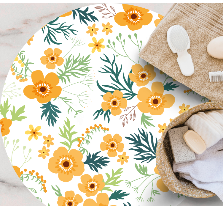 Dywan winylowy w kwiaty i rośliny wzór bukietu kwiatowego - TenStickers