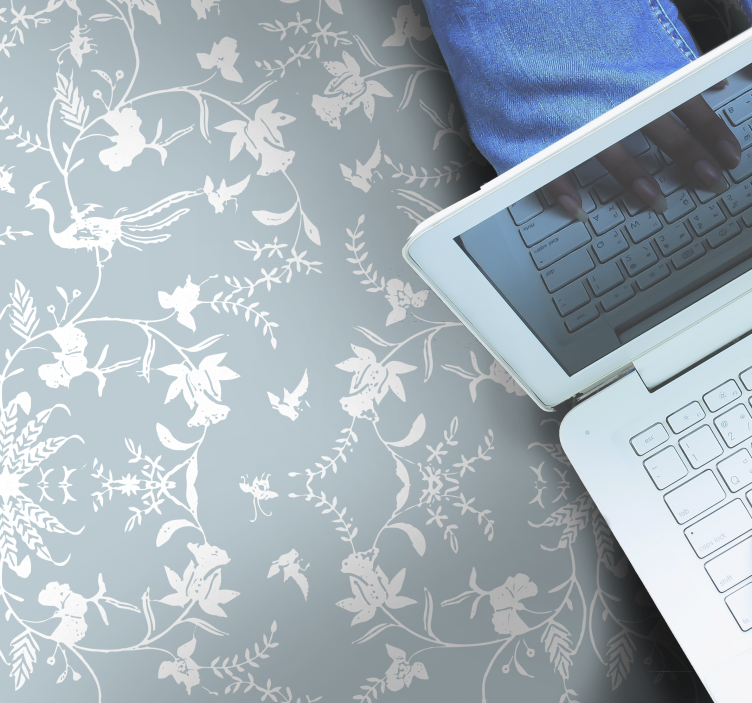 Dywan winylowy w kwiaty i rośliny z eleganckim wzorem - TenStickers