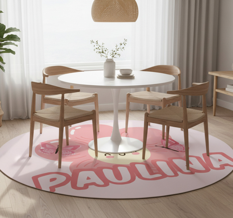 Dywan winylowy w kwiaty i rośliny z imieniem motyla - TenStickers