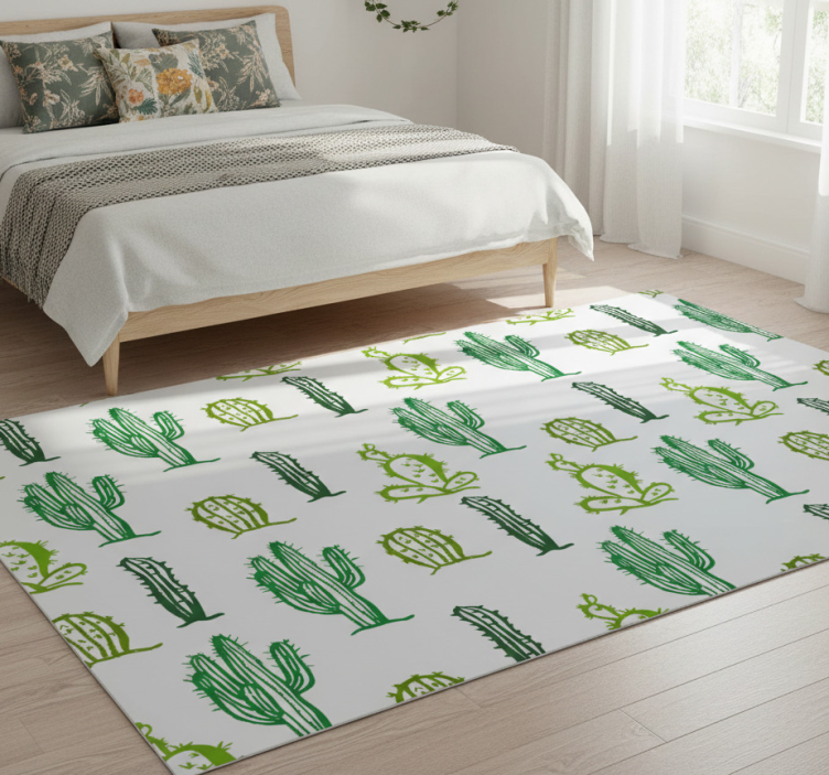 Dywan winylowy w kwiaty i rośliny styl kaktusowy - TenStickers