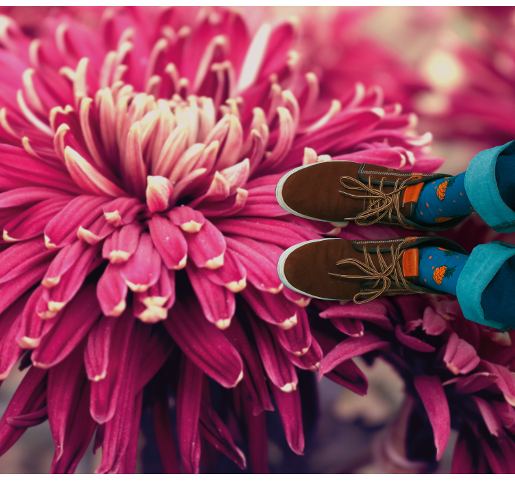 Dywan winylowy w kwiaty i rośliny realistyczna chryzantema - TenStickers