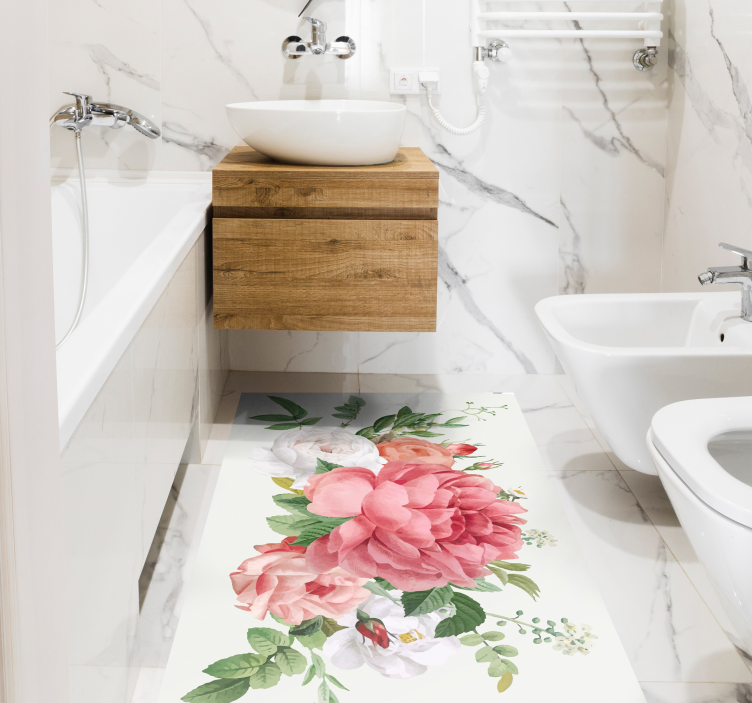 Dywan winylowy w kwiaty i róże - TenStickers