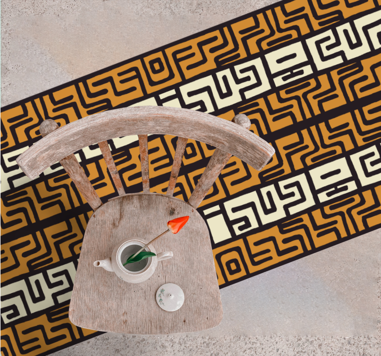 Dywan winylowy w paski geometryczny wzór labiryntu - TenStickers