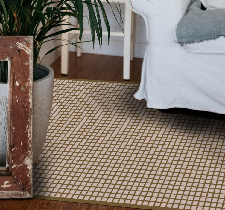 Dywan winylowy w paski geometryczny wzór siatki - TenStickers