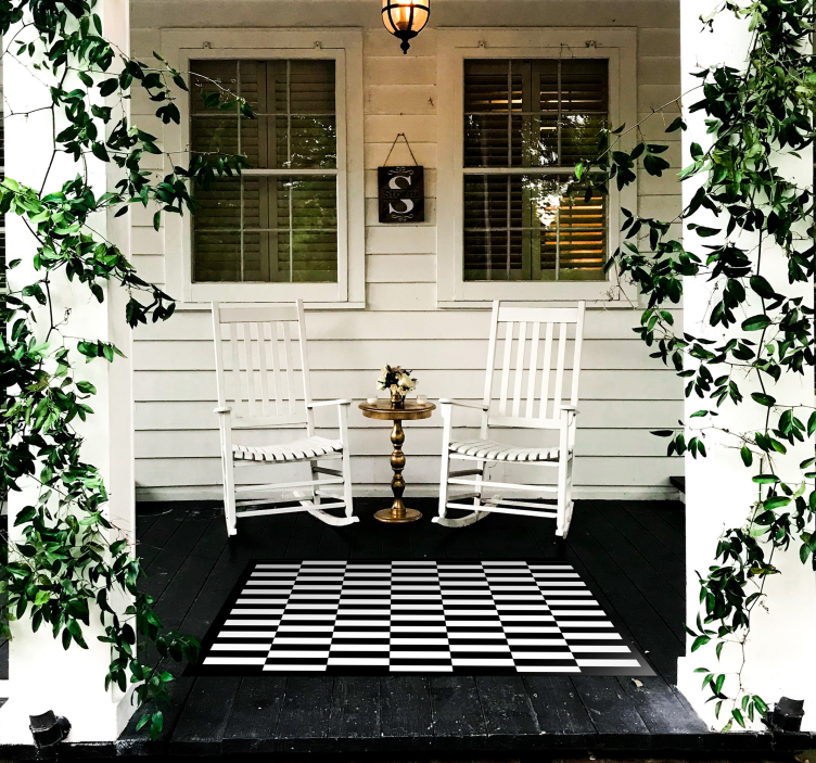 Dywan winylowy w paski klasyczna szachownica - TenStickers