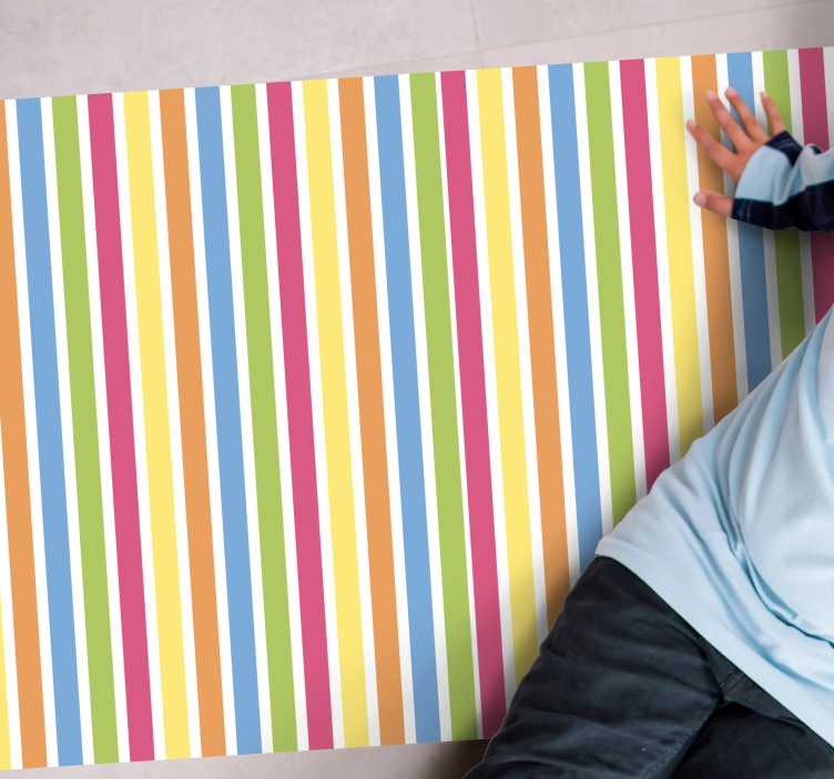 Dywan winylowy w paski kolorowe pionowe linie - TenStickers