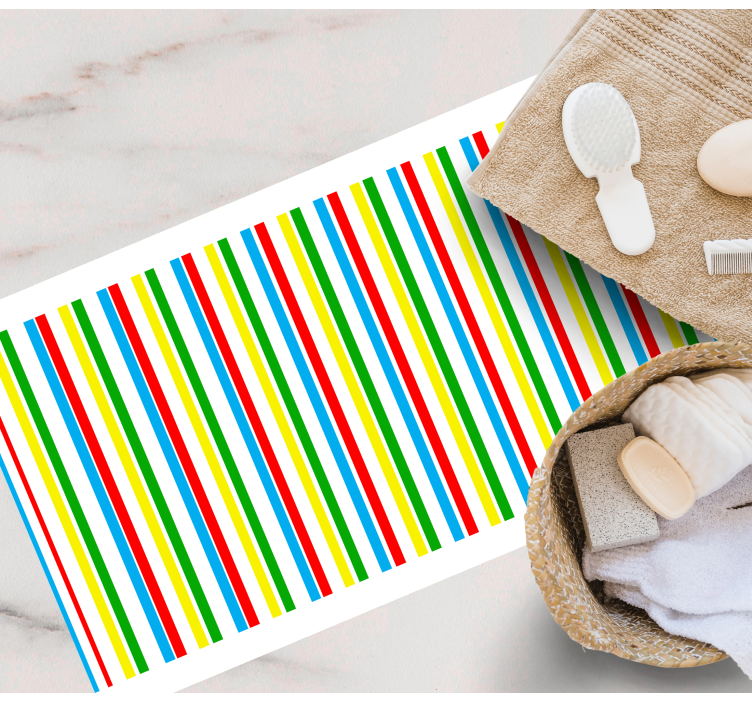 Dywan winylowy w paski kolorowy pionowy wzór - TenStickers