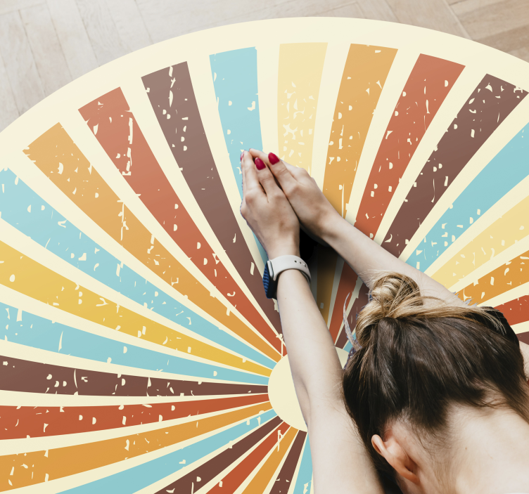 Dywan winylowy retro w retro promienistym wzorze - TenStickers