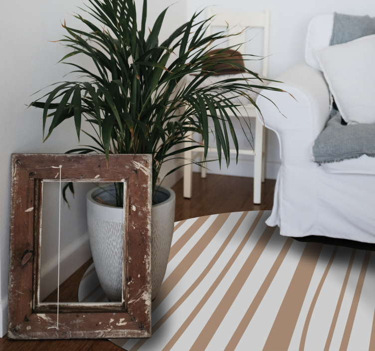 Okrągły dywan winylowy miękka, pasiasta elegancja - TenStickers