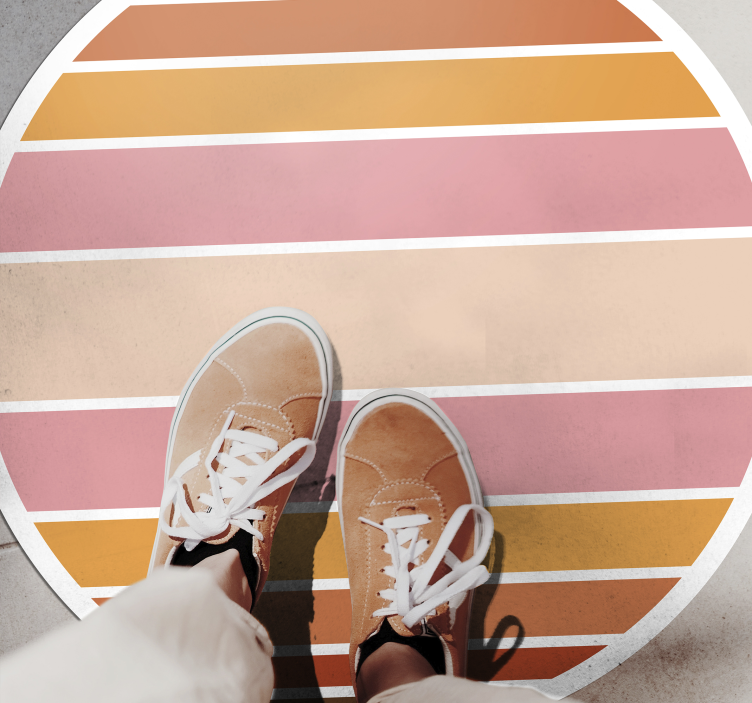 Dywan winylowy w paski owalny wzór w paski - TenStickers