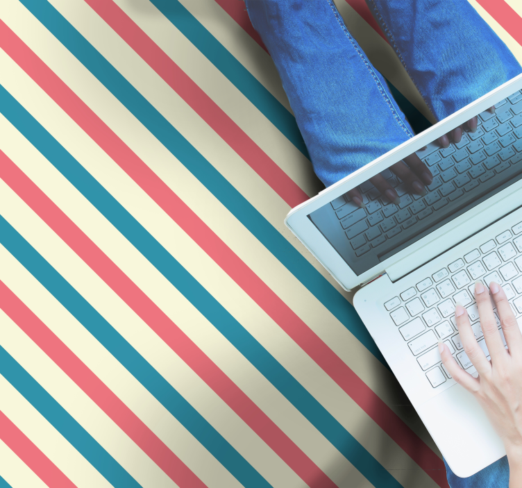 Dywan winylowy w paski kolorowy zestaw w paski - TenStickers