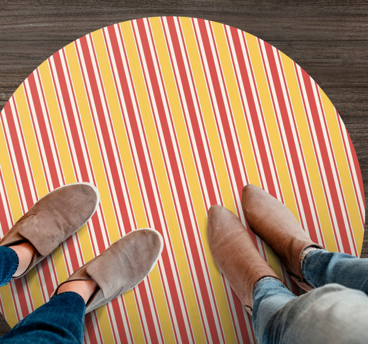 Dywan winylowy w paski żółty i fioletowy - TenStickers