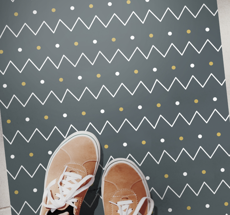 Dywan winylowy w paski styl zygzakowaty szewron - TenStickers