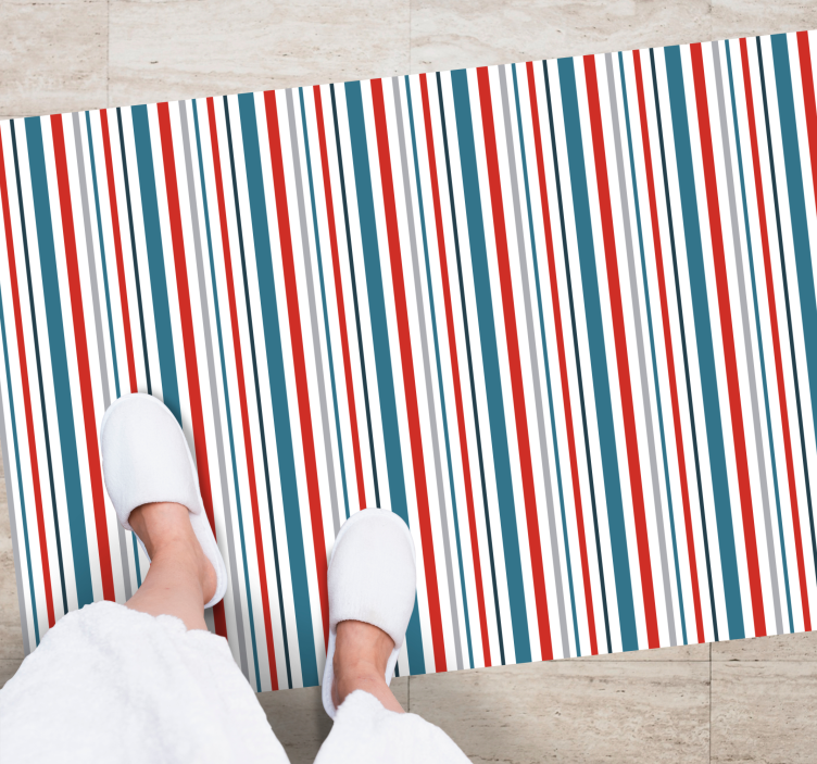 Dywan winylowy w paski w intensywne wzory - TenStickers