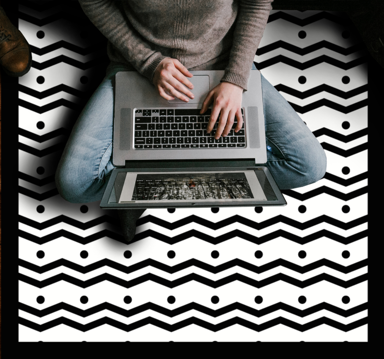 Dywan winylowy w paski w koncepcji zygzaka - TenStickers