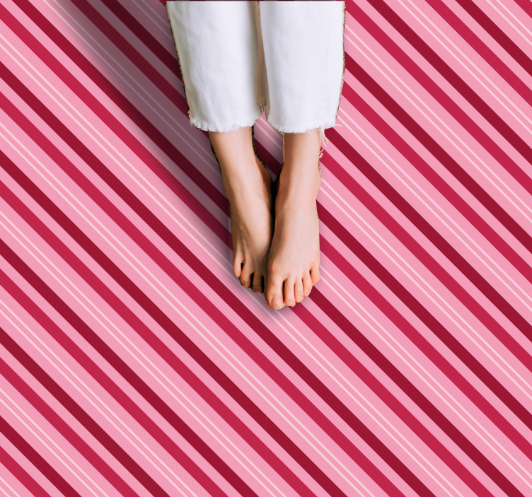 Dywan winylowy w paski w różowe paski - TenStickers