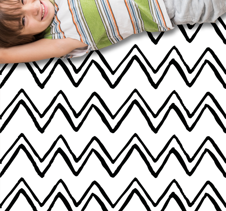 Dywan winylowy w paski w zygzaki - TenStickers