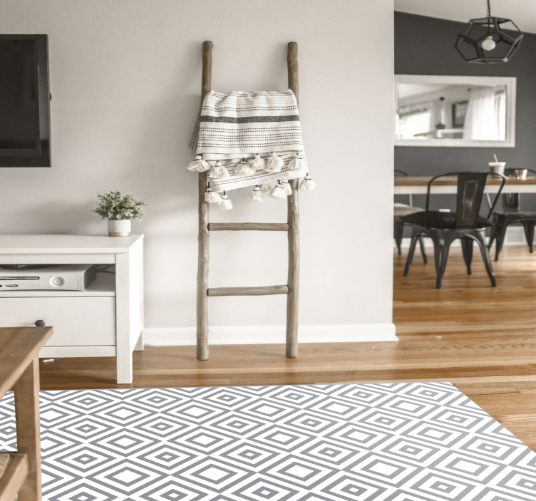 Dywan winylowy w szare kwadraty - TenStickers