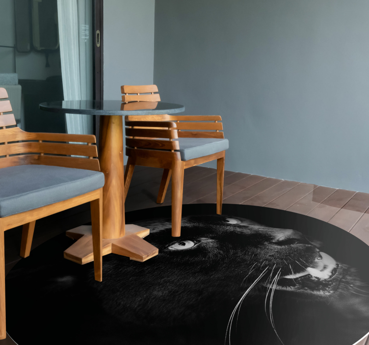 Dywan winylowy ze zwierzętami Portret czarnej pantery - TenStickers