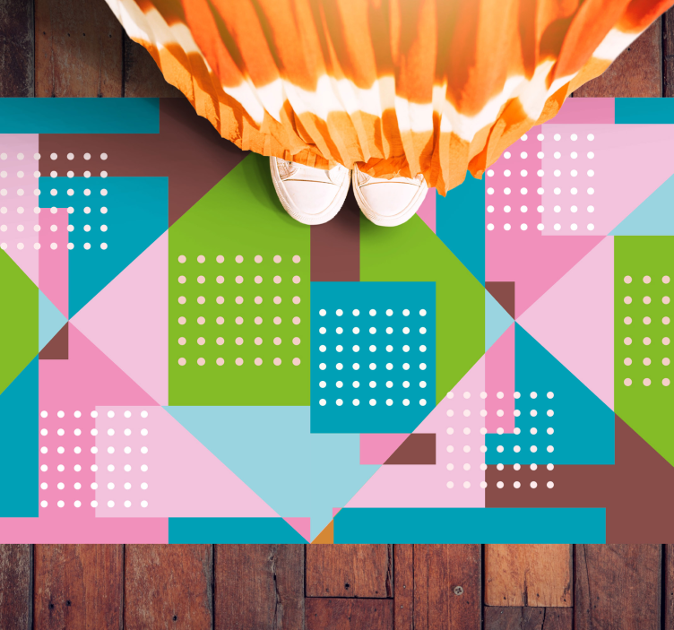 Dywan winylowy wzór geometryczny fuzja kształtów - TenStickers