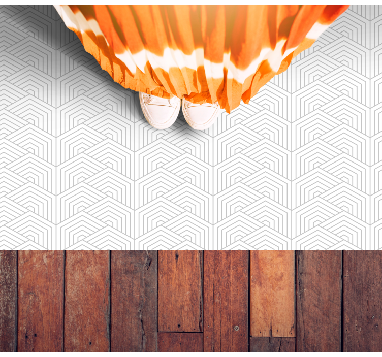 Dywan winylowy wzór geometryczny szary motyw sześciokątny - TenStickers