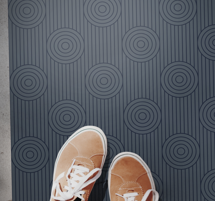 Dywan winylowy wzór geometryczny geometryczne motywy okrągłe - TenStickers