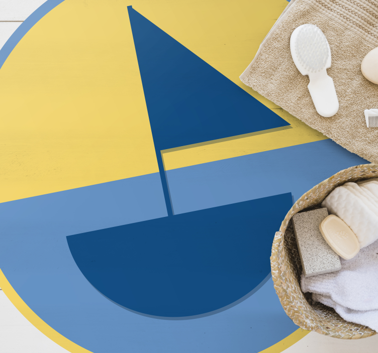 Dywan winylowy wzór geometryczny geometryczny motyw żaglówki - TenStickers