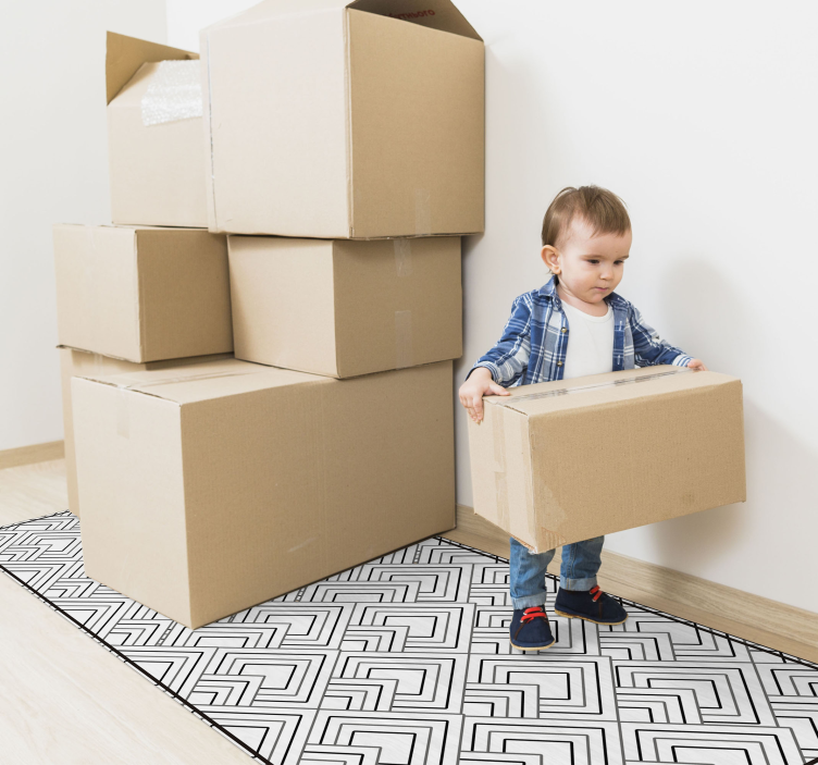 Dywan winylowy wzór geometryczny geometryczny wzór labiryntu - TenStickers