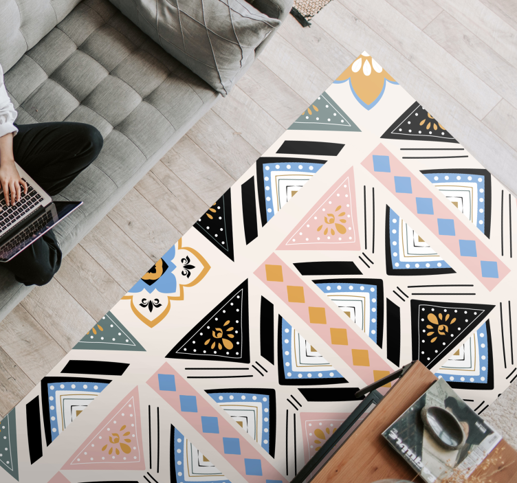 Dywan winylowy wzór geometryczny gobelin geometryczny - TenStickers