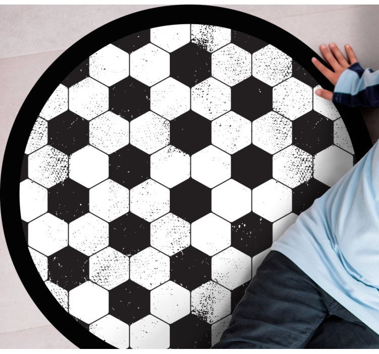 Dywan winylowy wzór geometryczny heksagonalny czarny - TenStickers