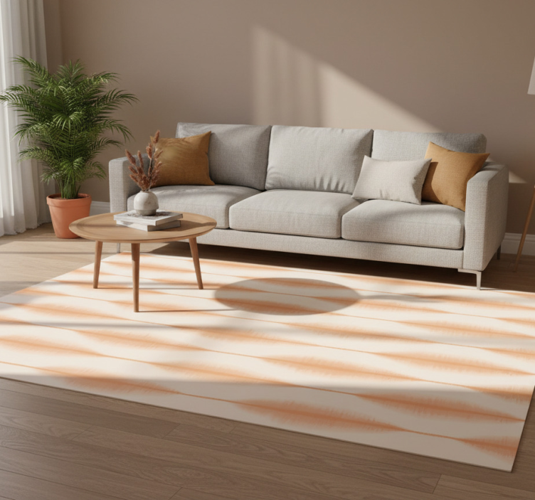 Dywan winylowy wzór geometryczny ikat kasuri pomarańczowy - TenStickers