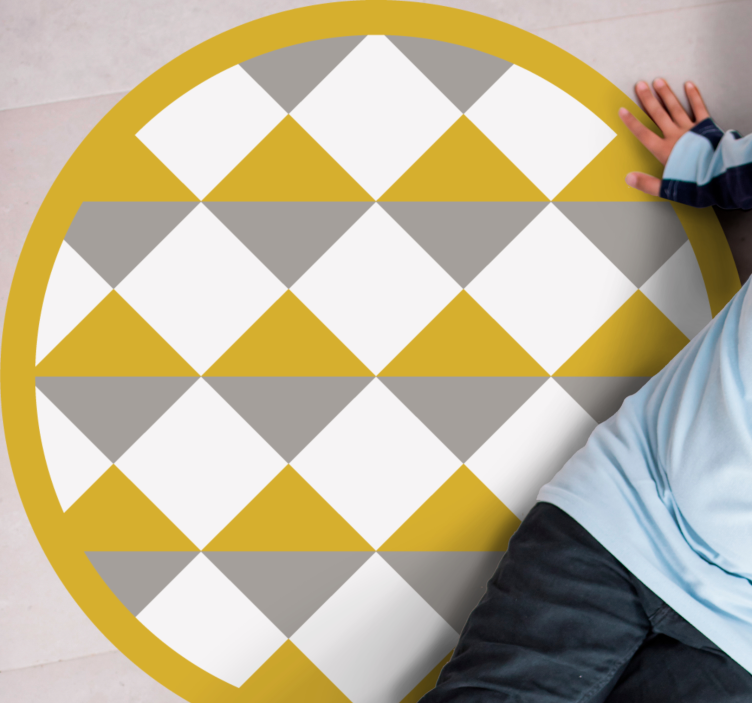 Dywan winylowy wzór geometryczny koło o wzorze diamentowym - TenStickers