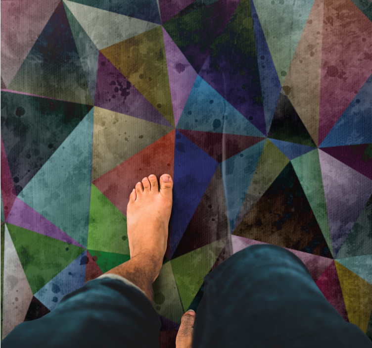 Dywan winylowy wzór geometryczny kolorowa mozaika trójkątów - TenStickers